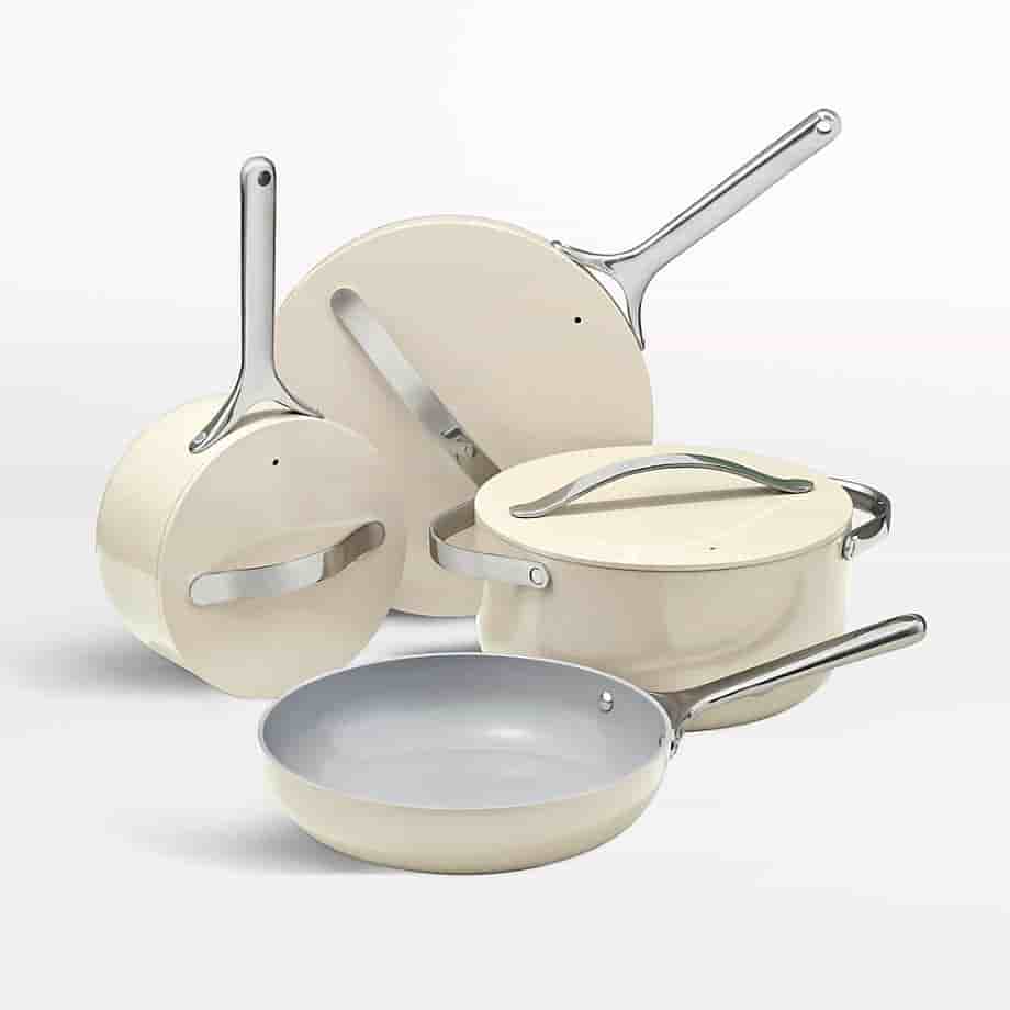 My Blog Home 4-Piece Cream Ceramic Non-Stick Cookware Set