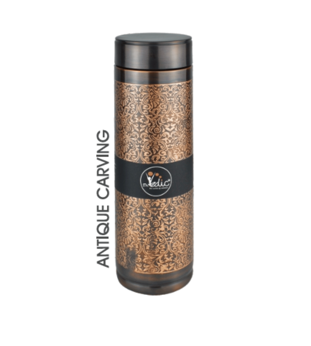 Sleek Antique Carving Copper Bottle