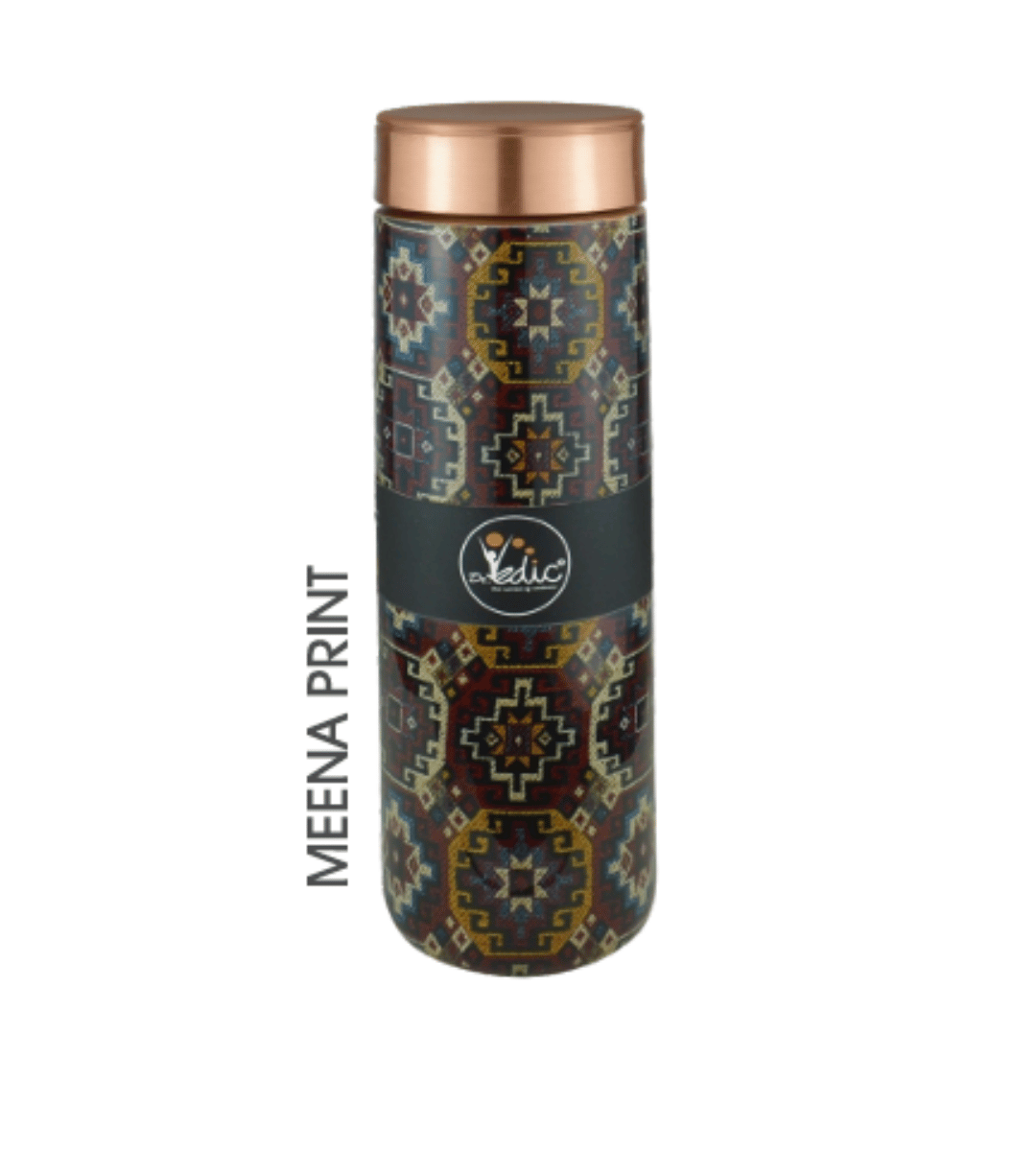 Sleek Meena Print Copper Bottle
