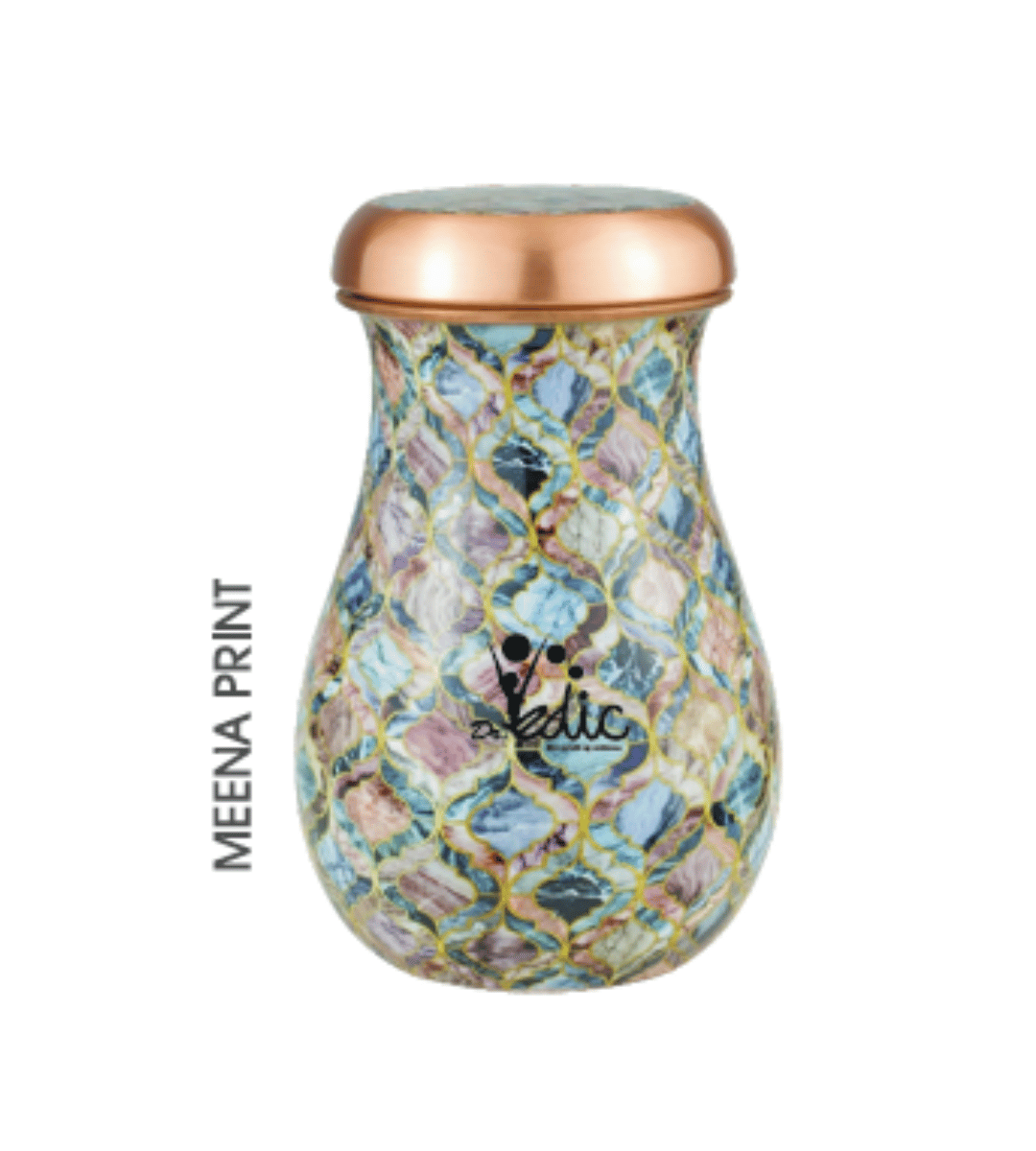 Kalash Pot Meena Print Copper Bottle