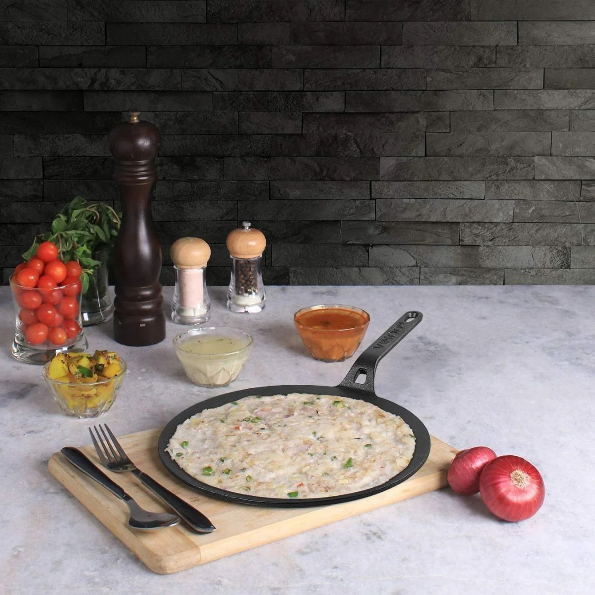 Vinod Legacy Pre-Seasoned Cast Iron Flat Multi Tawa - 30 cm