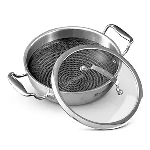 Bergner Hitech Tri-Ply Stainless Steel Non-Stick Kadhai - Induction Bottom